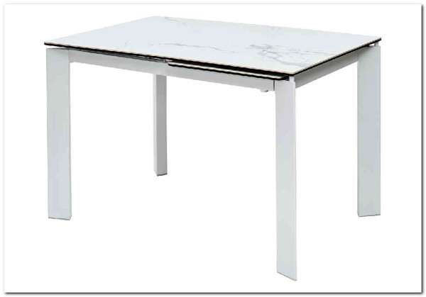 Стол CORNER 120 HIGH GLOSS STATUARIO керамика, стекло/ белый каркас, DISAUR заказать по цене 59 400 руб. в Саратове