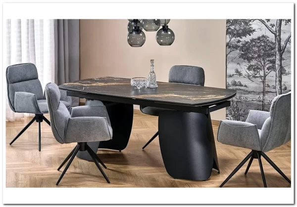 Стол обеденный Halmar FORUM 180 (черный мрамор/черный) заказать по цене 131 179 руб. в Саратове