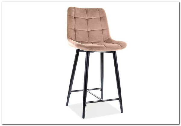 Полубарный стул Signal CHIC H-2 VELVET (бежевый/черный мат) заказать по цене 12 364 руб. в Саратове