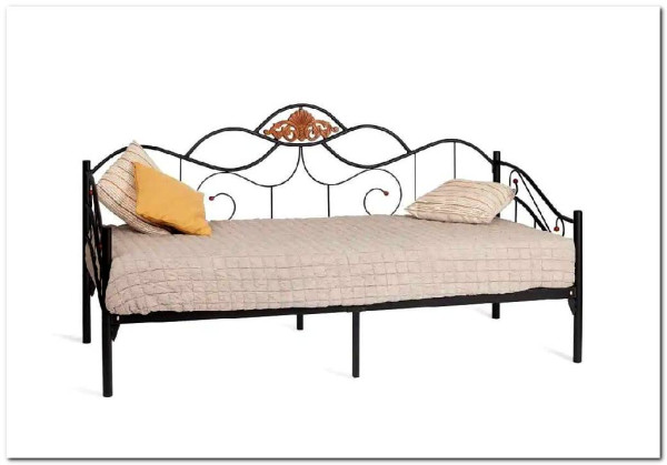 Купить Кровать Federica (mod. AT-881) 90*200 см (Day bed), красный дуб/черный с доставкой по России по цене производителя можно в магазине Другая Мебель в Саратове