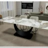 Стол обеденный Halmar FERNANDO 160 раскладной (белый мрамор/черный) заказать по цене 120 335 руб. в Саратове