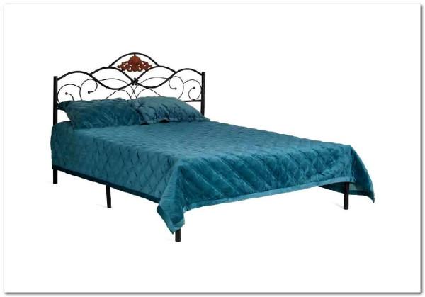 Купить Кровать Federica (mod. AT-881) 160*200 (Queen bed), красный дуб/черный с доставкой по России по цене производителя можно в магазине Другая Мебель в Саратове