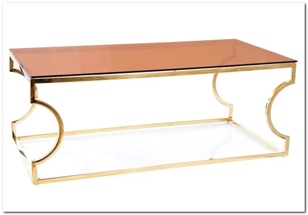 Стол журнальный Signal KENZO A (дымчатый янтарь/золотой) заказать по цене 35 145 руб. в Саратове