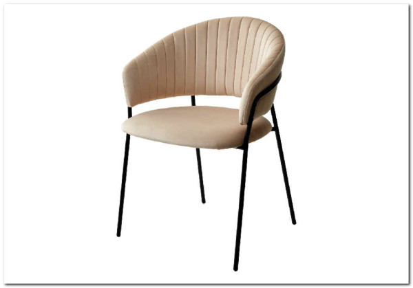 Стул ГЕММА цвет бежевый #H06 велюр / черный каркас заказать по цене 6 500 руб. в Саратове