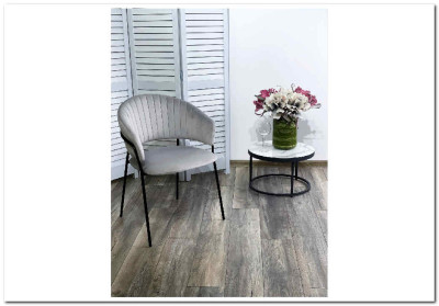 Стул ГЕММА цвет светло-серый #H09 велюр / черный каркас