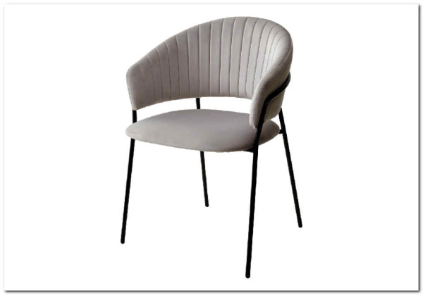 Стул ГЕММА цвет светло-серый #H09 велюр / черный каркас заказать по цене 6 500 руб. в Саратове