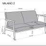 Диван HALMAR MILANO 2S tap. Castel 15 бежевый/орех заказать по цене 56 691 руб. в Саратове