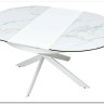 Стол TRENTO 120 HIGH GLOSS STATUARIO Белый мрамор глянцевый, керамика/ белый каркас заказать по цене 73 620 руб. в Саратове