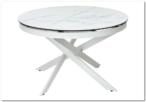 Стол TRENTO 120 HIGH GLOSS STATUARIO Белый мрамор глянцевый, керамика/ белый каркас заказать по цене 73 620 руб. в Саратове