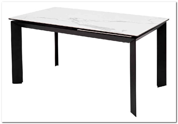 Стол CREMONA 140 HIGH GLOSS STATUARIO Белый мрамор глянцевый керамика/ черный каркас заказать по цене 74 610 руб. в Саратове
