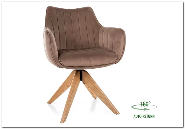 Стул кухонный Signal AZALIA D Velvet Bluvel 40 поворотный (темно-бежевый/дуб) заказать по цене 21 209 руб. в Саратове
