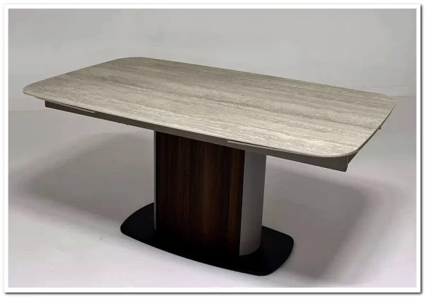 Стол DAGFINN 160 IVORY TRAVERTINE SOLID CERAMIC / Кофе / Орех, ®DISAUR заказать по цене 95 600 руб. в Саратове