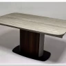 Стол DAGFINN 160 IVORY TRAVERTINE SOLID CERAMIC / Кофе / Орех, ®DISAUR заказать по цене 95 600 руб. в Саратове