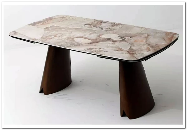 Стол IMBERT 180 GLOSS PATAGONIA, керамика на стекле/ брашированный каркас, цвет медный, ®DISAUR заказать по цене 153 300 руб. в Саратове