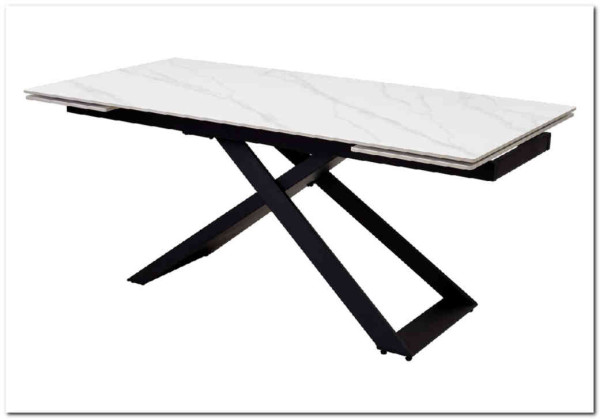 Стол LIVORNO 180 MATT WHITE MARBLE SOLID CERAMIC / BLACK заказать по цене 88 950 руб. в Саратове