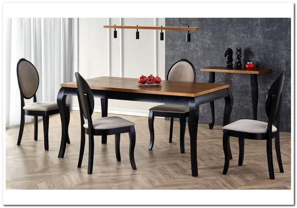 Стол Halmar WINDSOR раскладной (дуб темный/черный) заказать по цене 77 959 руб. в Саратове