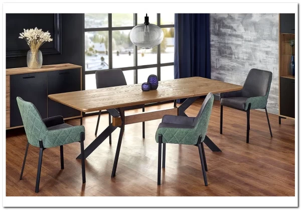 Стол обеденный Halmar BACARDI раскладной (дуб натуральный/черный) заказать по цене 68 560 руб. в Саратове