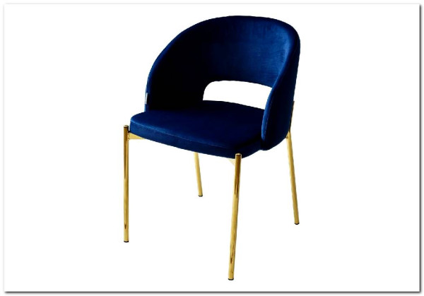 Стул AGNES BLUVEL-86 NAVY BLUE, золотой каркас заказать по цене 4 725 руб. в Саратове