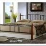 Купить Кровать AT-915 дерево гевея/металл 160*200 (Queen bed), красный дуб/черный с доставкой по России по цене производителя можно в магазине Другая Мебель в Саратове