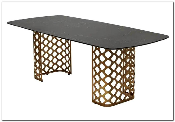 Стол CHIAVARI 220 KL-116 Черный мрамор матовый, итальянская керамика / бронзовый, DISAUR заказать по цене 96 480 руб. в Саратове