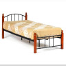 Купить Кровать AT-915 дерево гевея/металл 90*200 (Single bed), красный дуб/черный с доставкой по России по цене производителя можно в магазине Другая Мебель в Саратове
