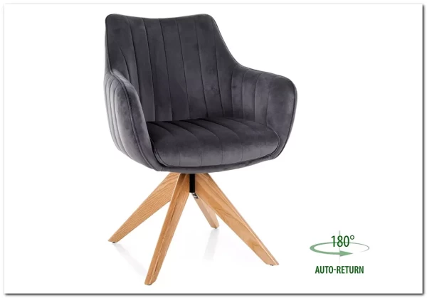 Стул кухонный Signal AZALIA D Velvet Bluvel 14 поворотный (серый/дуб) заказать по цене 21 209 руб. в Саратове