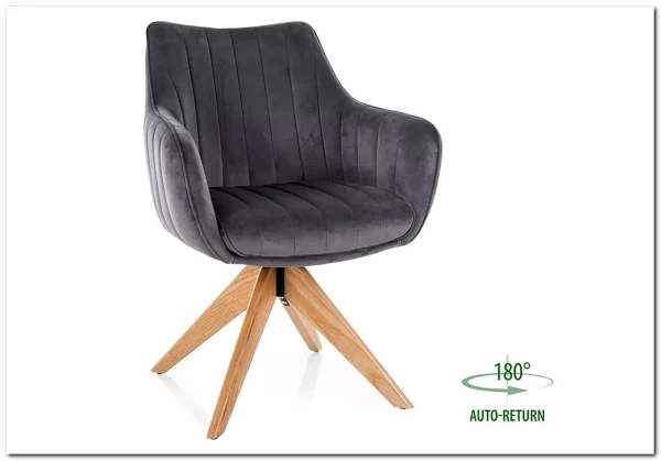 Стул кухонный Signal AZALIA D Velvet Bluvel 14 поворотный (серый/дуб) заказать по цене 21 209 руб. в Саратове