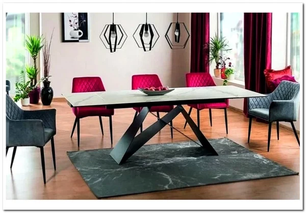 Стол обеденный Signal WESTIN III Ceramic 160 раскладной (белый/черный) заказать по цене 147 371 руб. в Саратове