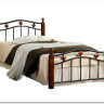 Купить Кровать AT-126 дерево гевея/металл 90*200 (Single bed), красный дуб/черный с доставкой по России по цене производителя можно в магазине Другая Мебель в Саратове