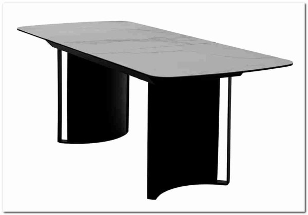 Стол RASMUS 160 TL-45 Белый мрамор, испанская керамика / черный каркас, DISAUR заказать по цене 95 250 руб. в Саратове