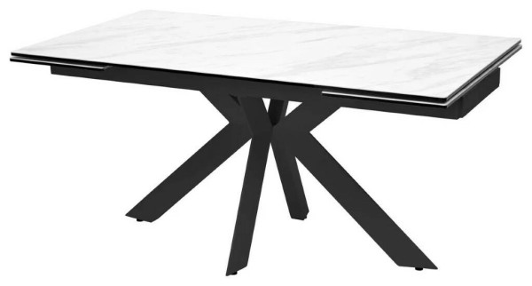 Стол BELLUNO 160 MARBLES KL-99 Белый мрамор матовый, итальянская керамика/ черный каркас заказать по цене 124 150 руб. в Саратове
