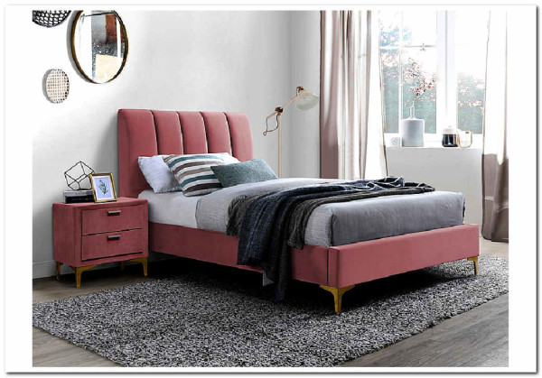 Кровать SIGNAL MIRAGE VELVET 90 античный розовый / золото тк. 185 заказать по цене 52 214 руб. в Саратове