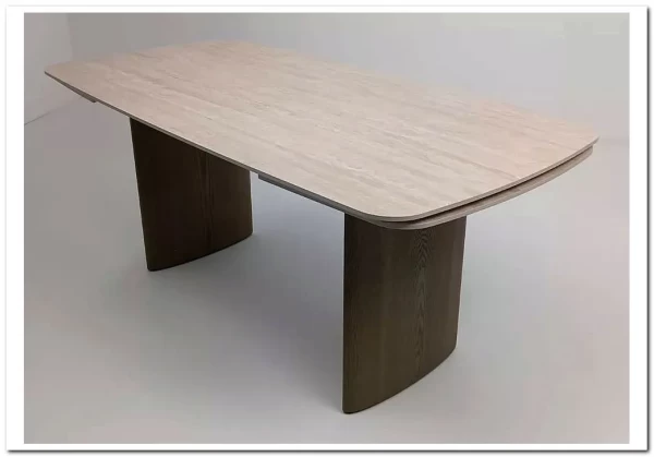 Стол CALVIN 180 MATTE ROME TRAVERTINE SOLID CERAMIC / Серый дуб, ®DISAUR заказать по цене 96 050 руб. в Саратове