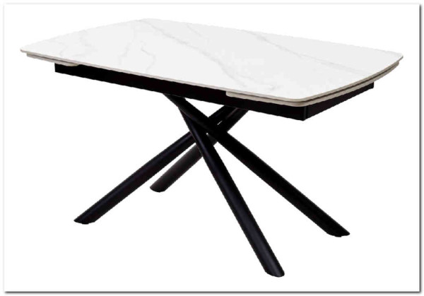 Стол RIVOLI 140 MATT WHITE MARBLE SOLID CERAMIC / BLACK заказать по цене 74 900 руб. в Саратове