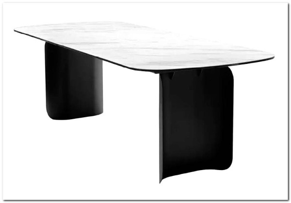 Стол NORD 240 MARBLES KL-99 Белый мрамор, итальянская керамика / черный каркас, DISAUR заказать по цене 99 000 руб. в Саратове