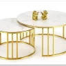 Комплект Halmar MERCURY 3, 2 стола журнальных (белый мрамор/золотой) заказать по цене 57 327 руб. в Саратове