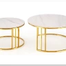Комплект Halmar MERCURY 3, 2 стола журнальных (белый мрамор/золотой) заказать по цене 57 327 руб. в Саратове
