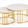 Комплект Halmar MERCURY 3, 2 стола журнальных (белый мрамор/золотой) заказать по цене 57 327 руб. в Саратове