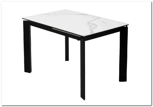 Стол CORNER 120 MATTE STATUARIO Белый мрамор матовый керамика, стекло/ черный каркас, DISAUR заказать по цене 59 400 руб. в Саратове