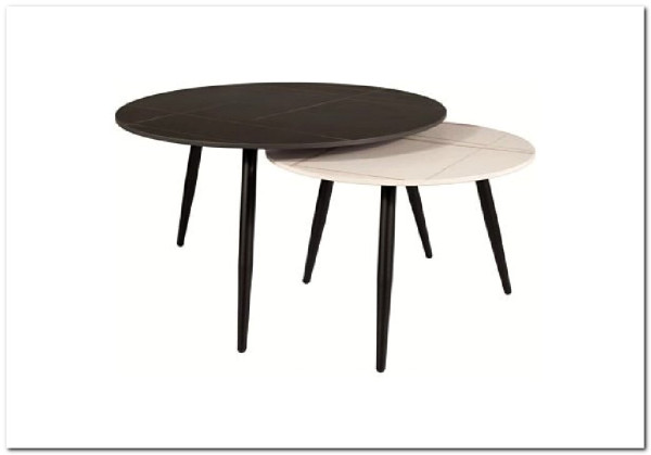 Комплект Signal KORA A, 2 стола журнальных (черный мат/белый мат/черный) заказать по цене 23 424 руб. в Саратове