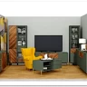 Витрина Siena REG1W1D/140 дымчатый зеленый/дуб вотан BRW заказать по цене 33 980 руб. в Саратове