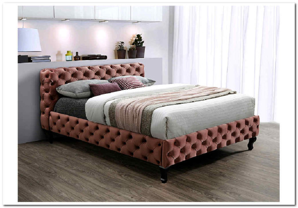 Кровать SIGNAL HERRERA VELVET 160, античный розовый / венге тк. BL52 заказать по цене 85 268 руб. в Саратове