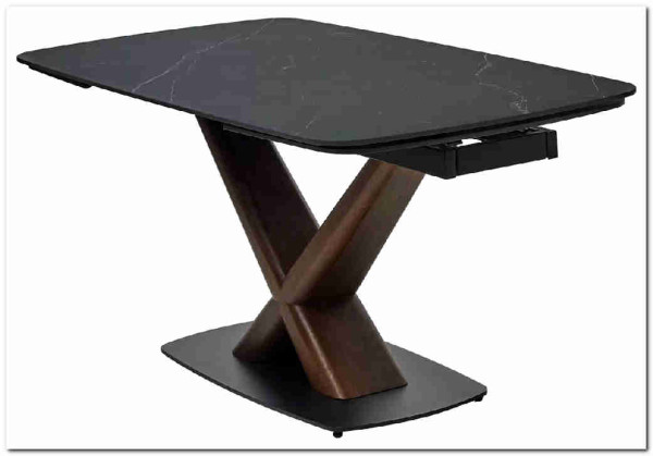 Стол BLANCO 160 MATT BLACK MARBLE SOLID CERAMIC / Орех, DISAUR заказать по цене 102 000 руб. в Саратове