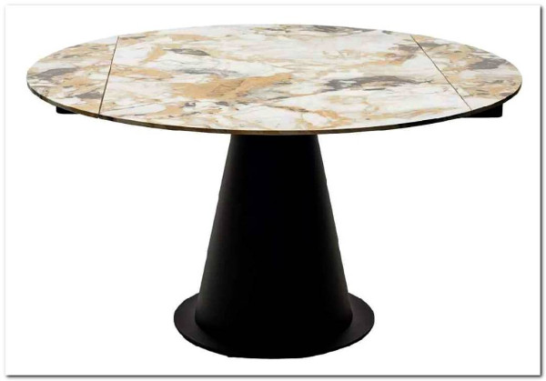 Стол TERAMO 135 GLOSS GRAND JADE SOLID CERAMIC, керамика, поворотн.механизм / Черный каркас, DISAUR заказать по цене 56 970 руб. в Саратове
