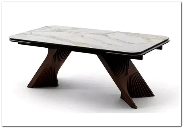 Стол МАНХЭТТЕН 200 цвет СВЕТЛЫЙ БЕЖ ( DRAC COLD XLIM), керамика / Орех Карни натуральный заказать по цене 111 300 руб. в Саратове