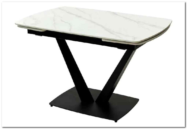Стол ALATRI 120 MATT WHITE MARBLE SINTERED STONE / BLACK заказать по цене 75 200 руб. в Саратове