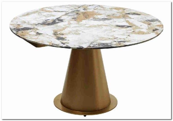 Стол TERAMO 135 GLOSS GRAND JADE SOLID CERAMIC, керамика, поворотн.механизм / Бронзовый, DISAUR заказать по цене 63 810 руб. в Саратове