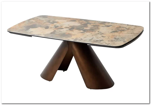 Стол КАЛЬДЕРОН (CALDERON) 180 цвет TL-137 матовый, исп керамика / МЕДНЫЙ БРАШИРОВАННЫЙ, ®DISAUR заказать по цене 140 850 руб. в Саратове