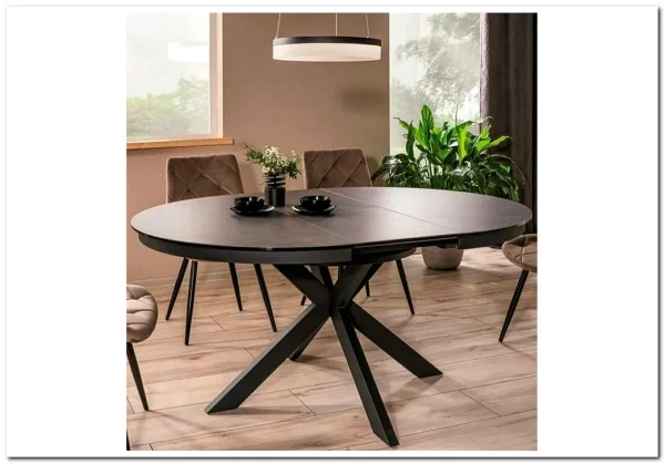 Стол обеденный Signal PORTO Ceramic 120 раскладной (темно-серый мрамор/черный мат) заказать по цене 135 701 руб. в Саратове
