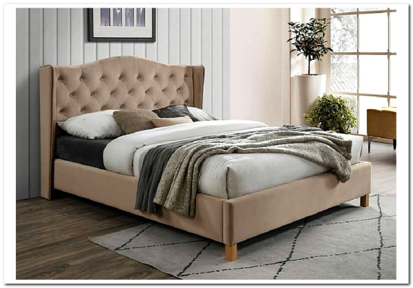 Кровать Signal ASPEN VELVET BLUVEL 28 (бежевый/дуб) 160/200 заказать по цене 62 781 руб. в Саратове